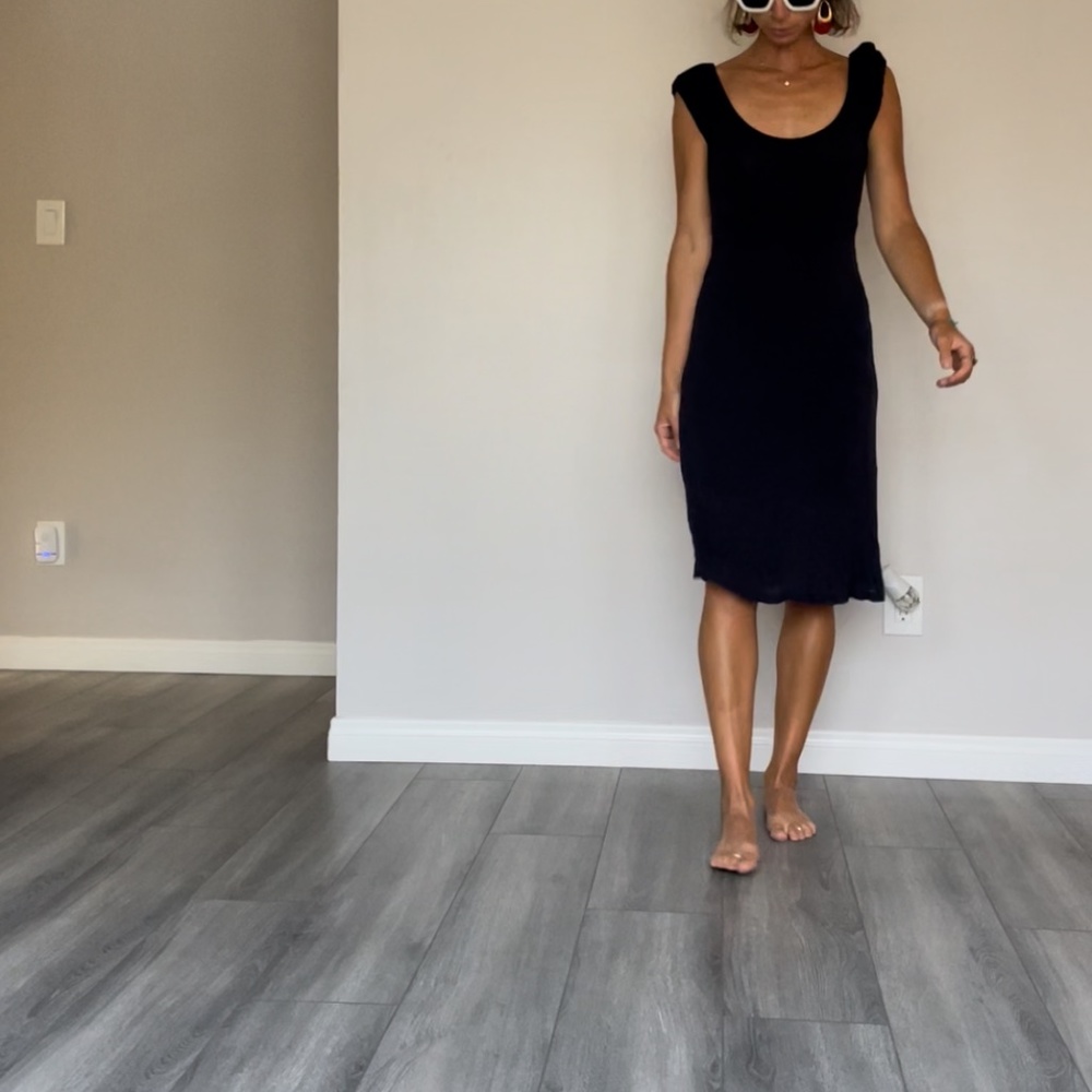 Blue Summer Dress Bernardi V neck/back